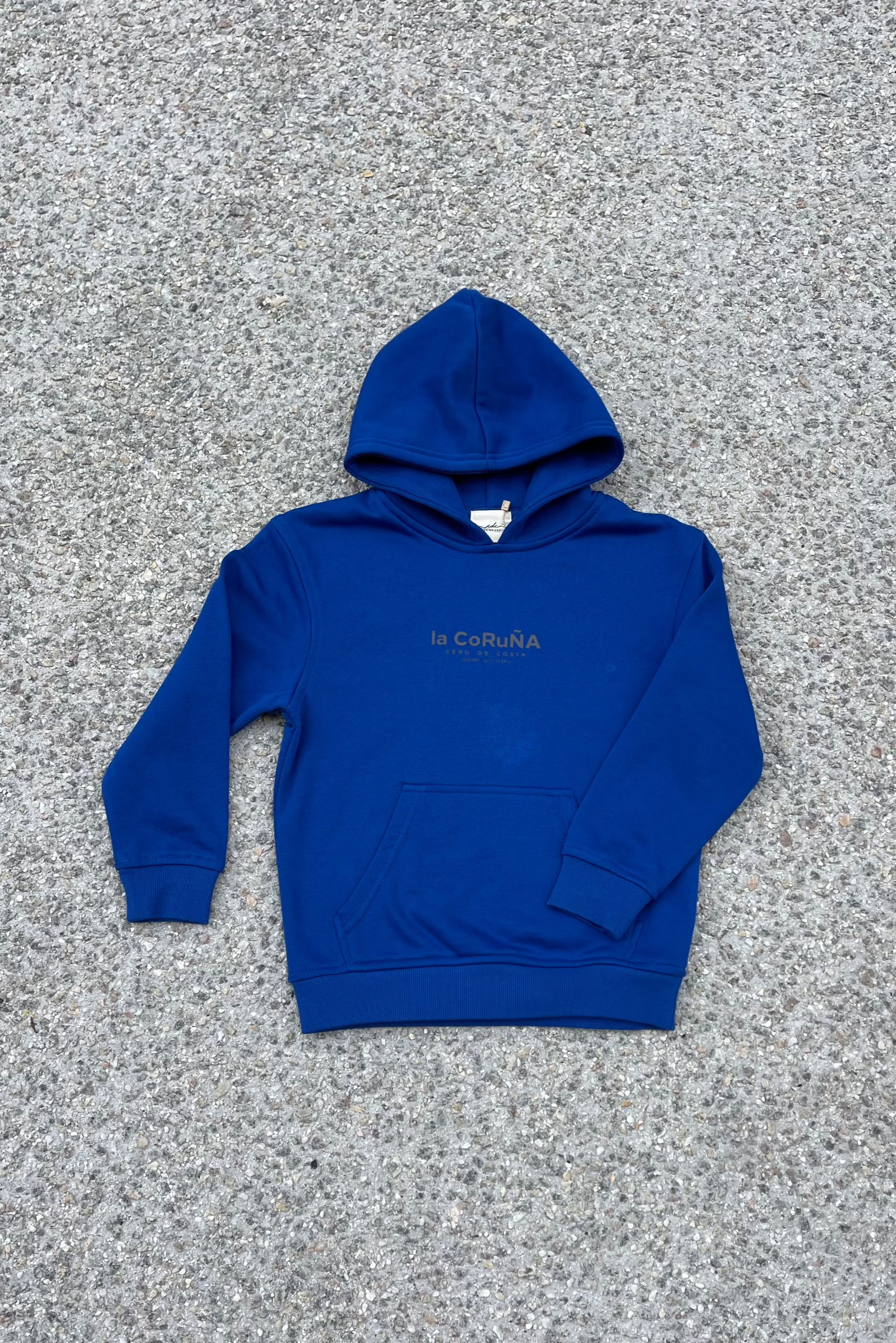 SUDADERA KIDS AZUL/PLATA LA CORUÑA CON CAPUCHA